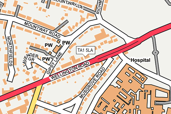 TA1 5LA map - OS OpenMap – Local (Ordnance Survey)