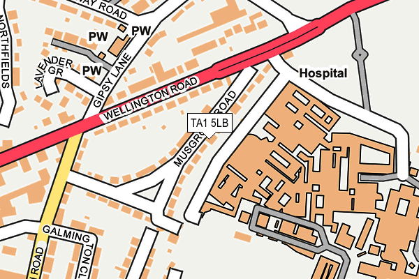 TA1 5LB map - OS OpenMap – Local (Ordnance Survey)