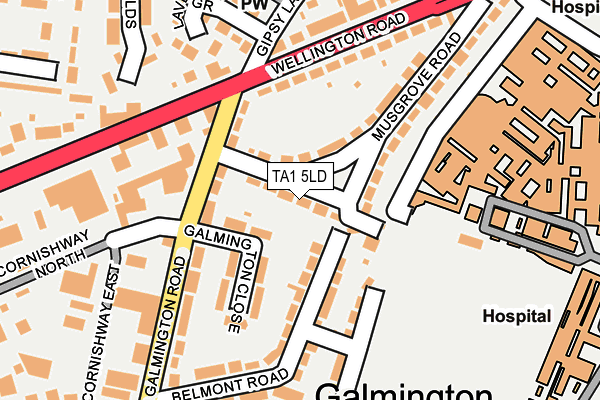 TA1 5LD map - OS OpenMap – Local (Ordnance Survey)