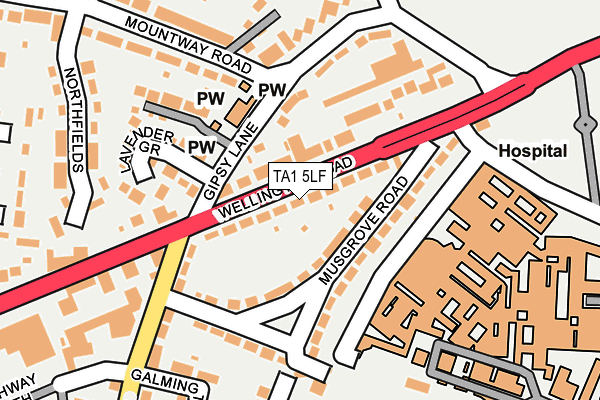 TA1 5LF map - OS OpenMap – Local (Ordnance Survey)