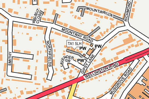 TA1 5LH map - OS OpenMap – Local (Ordnance Survey)