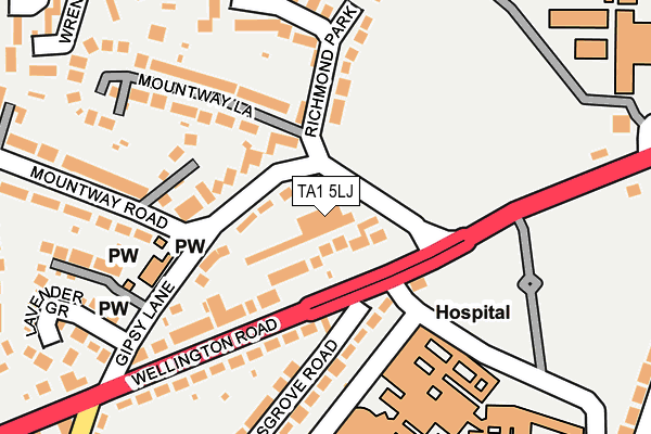 TA1 5LJ map - OS OpenMap – Local (Ordnance Survey)
