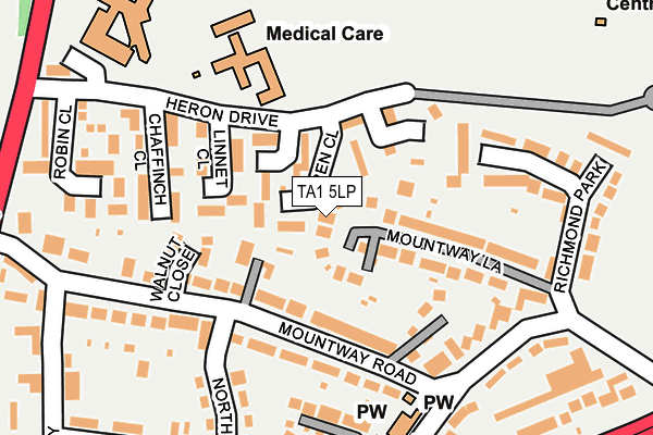 TA1 5LP map - OS OpenMap – Local (Ordnance Survey)