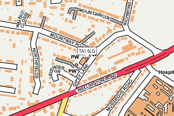 TA1 5LQ map - OS OpenMap – Local (Ordnance Survey)