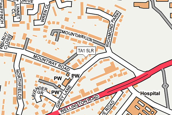 TA1 5LR map - OS OpenMap – Local (Ordnance Survey)
