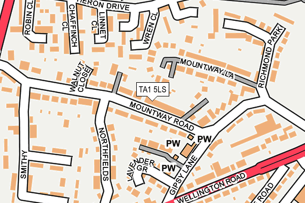 TA1 5LS map - OS OpenMap – Local (Ordnance Survey)