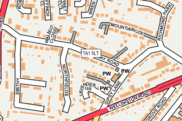 TA1 5LT map - OS OpenMap – Local (Ordnance Survey)