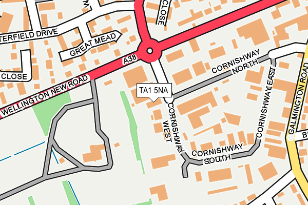 TA1 5NA map - OS OpenMap – Local (Ordnance Survey)