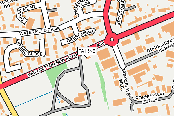 TA1 5NE map - OS OpenMap – Local (Ordnance Survey)