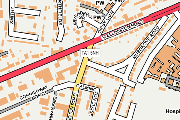 TA1 5NH map - OS OpenMap – Local (Ordnance Survey)