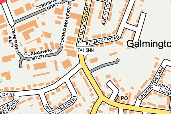 TA1 5NN map - OS OpenMap – Local (Ordnance Survey)
