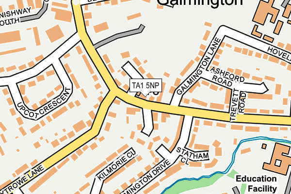 TA1 5NP map - OS OpenMap – Local (Ordnance Survey)