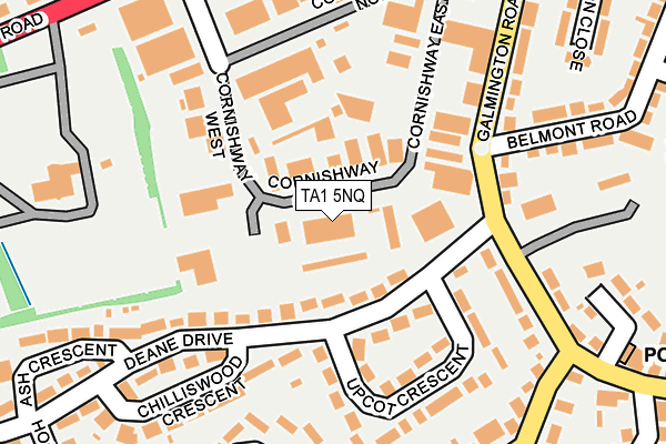 TA1 5NQ map - OS OpenMap – Local (Ordnance Survey)