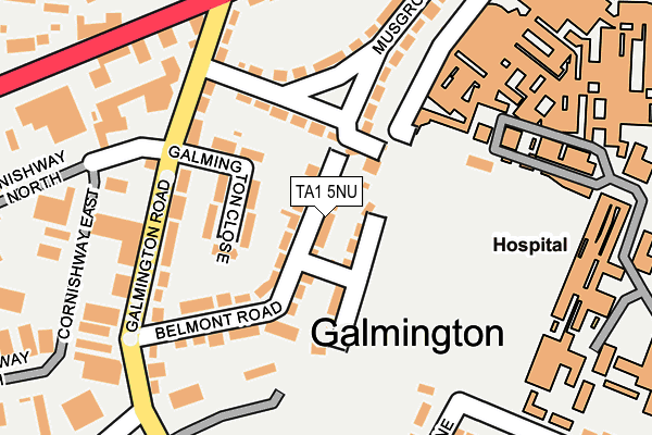 TA1 5NU map - OS OpenMap – Local (Ordnance Survey)