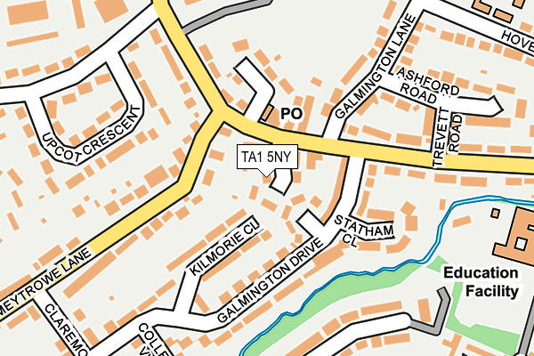 TA1 5NY map - OS OpenMap – Local (Ordnance Survey)