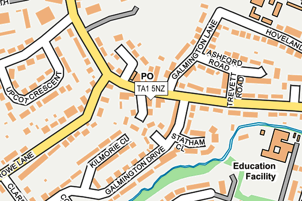 TA1 5NZ map - OS OpenMap – Local (Ordnance Survey)