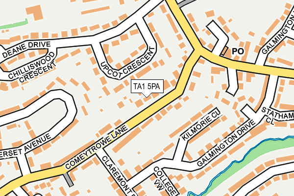 TA1 5PA map - OS OpenMap – Local (Ordnance Survey)