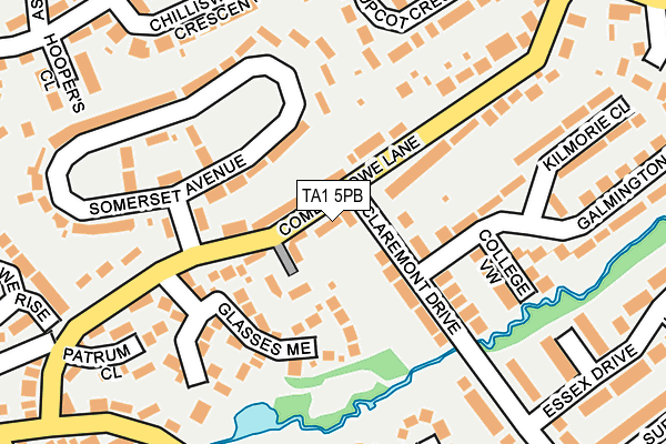 TA1 5PB map - OS OpenMap – Local (Ordnance Survey)