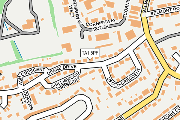 TA1 5PF map - OS OpenMap – Local (Ordnance Survey)