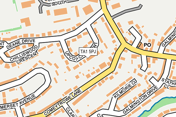 TA1 5PJ map - OS OpenMap – Local (Ordnance Survey)