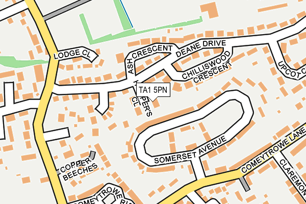 TA1 5PN map - OS OpenMap – Local (Ordnance Survey)