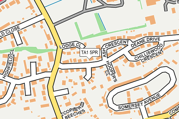 TA1 5PR map - OS OpenMap – Local (Ordnance Survey)