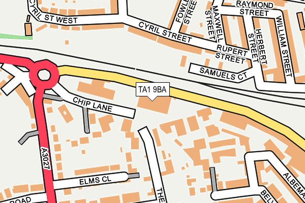 TA1 9BA map - OS OpenMap – Local (Ordnance Survey)