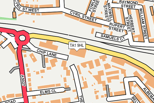 TA1 9HL map - OS OpenMap – Local (Ordnance Survey)