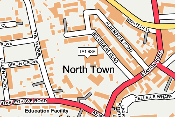 TA1 9SB map - OS OpenMap – Local (Ordnance Survey)