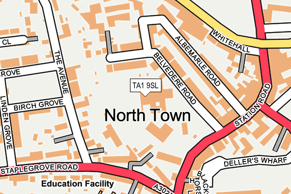 TA1 9SL map - OS OpenMap – Local (Ordnance Survey)