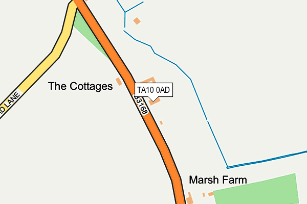 TA10 0AD map - OS OpenMap – Local (Ordnance Survey)