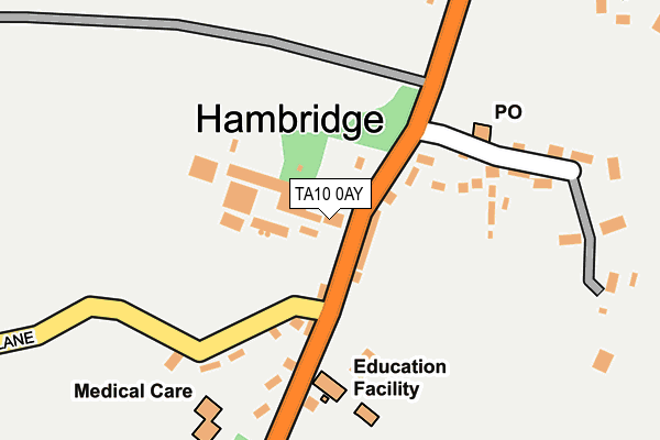 TA10 0AY map - OS OpenMap – Local (Ordnance Survey)