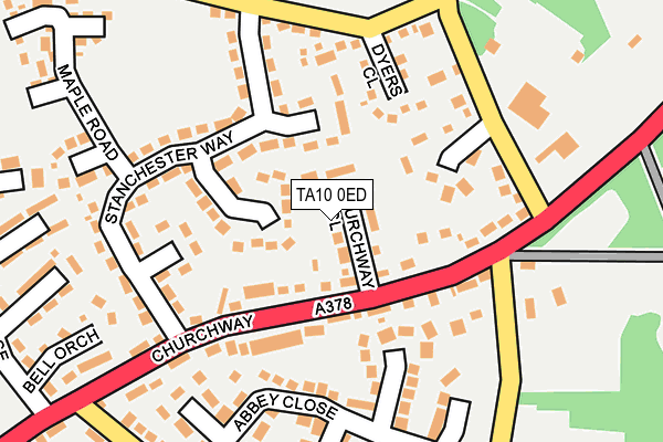 TA10 0ED map - OS OpenMap – Local (Ordnance Survey)