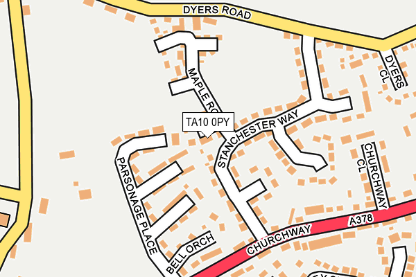 TA10 0PY map - OS OpenMap – Local (Ordnance Survey)