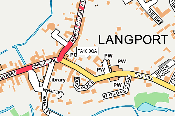 TA10 9QA map - OS OpenMap – Local (Ordnance Survey)