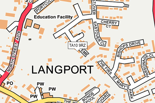 TA10 9RZ map - OS OpenMap – Local (Ordnance Survey)