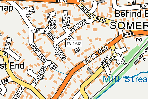 TA11 6JZ map - OS OpenMap – Local (Ordnance Survey)