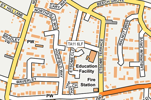 TA11 6LF map - OS OpenMap – Local (Ordnance Survey)