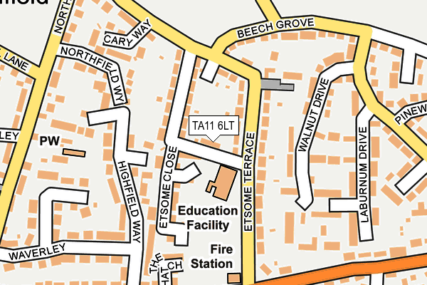 TA11 6LT map - OS OpenMap – Local (Ordnance Survey)