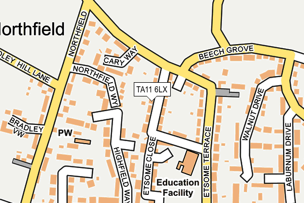 TA11 6LX map - OS OpenMap – Local (Ordnance Survey)