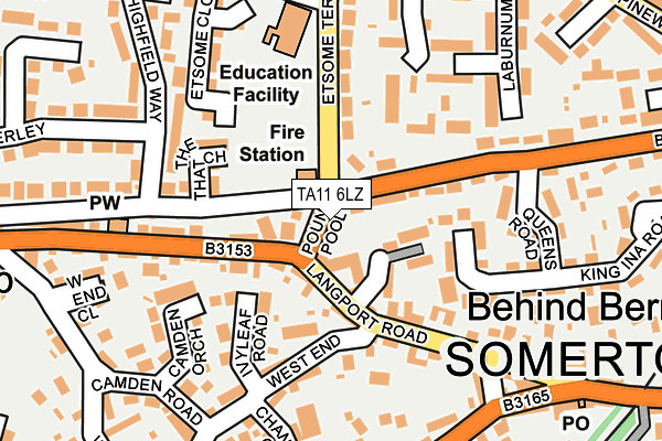 TA11 6LZ map - OS OpenMap – Local (Ordnance Survey)