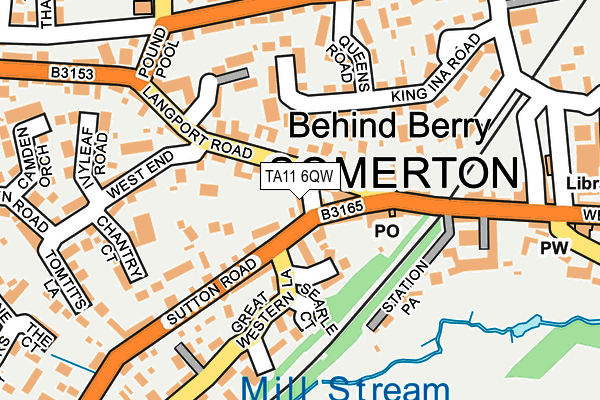 TA11 6QW map - OS OpenMap – Local (Ordnance Survey)