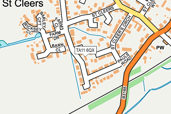 TA11 6QX map - OS OpenMap – Local (Ordnance Survey)