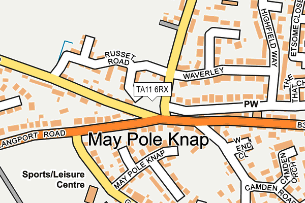 TA11 6RX map - OS OpenMap – Local (Ordnance Survey)