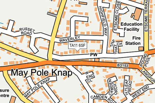 TA11 6SF map - OS OpenMap – Local (Ordnance Survey)
