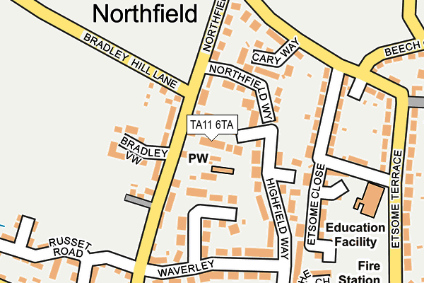 TA11 6TA map - OS OpenMap – Local (Ordnance Survey)