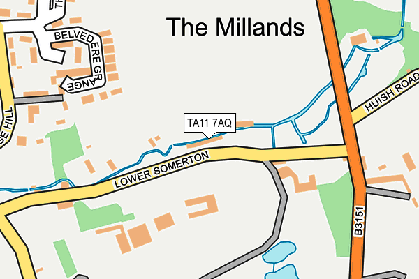 TA11 7AQ map - OS OpenMap – Local (Ordnance Survey)