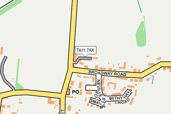 TA11 7AX map - OS OpenMap – Local (Ordnance Survey)