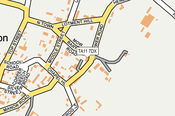 TA11 7DX map - OS OpenMap – Local (Ordnance Survey)