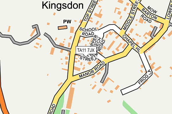 TA11 7JX map - OS OpenMap – Local (Ordnance Survey)